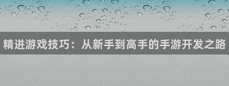安信12娱乐：精进游戏技巧：从新手到高手的手游开发之路