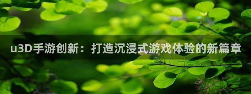 安信娱乐下载:u3D手游创新:打造沉浸式游戏体验的新篇章